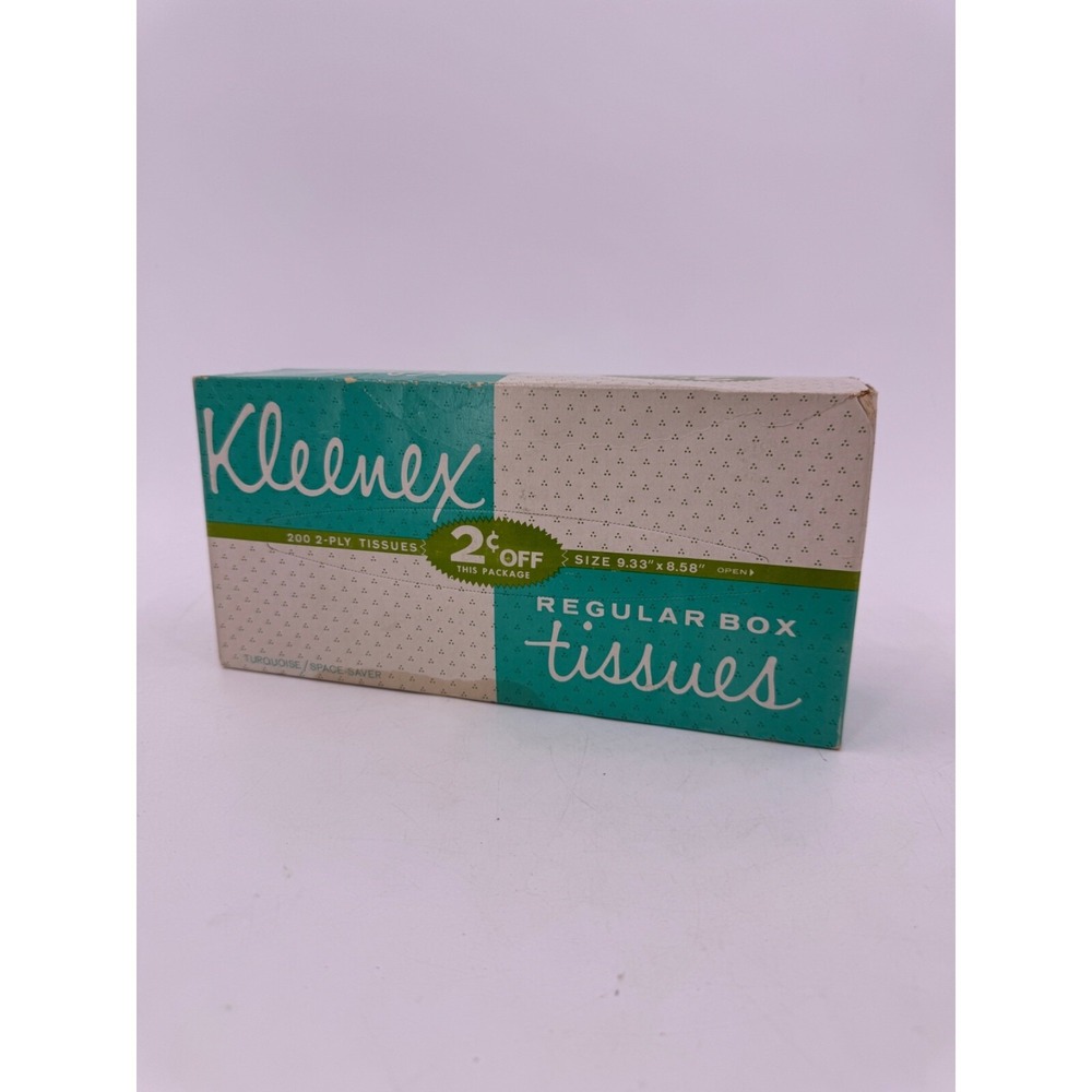 Vintage Kleenex Tissues‎ Pure White 1938 SIZE 9.33" x 8.58 2 ply *Sealed* Box